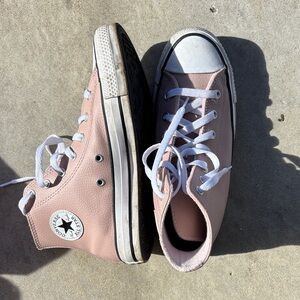 Converse Blush Pink High-Tops with White Accents
